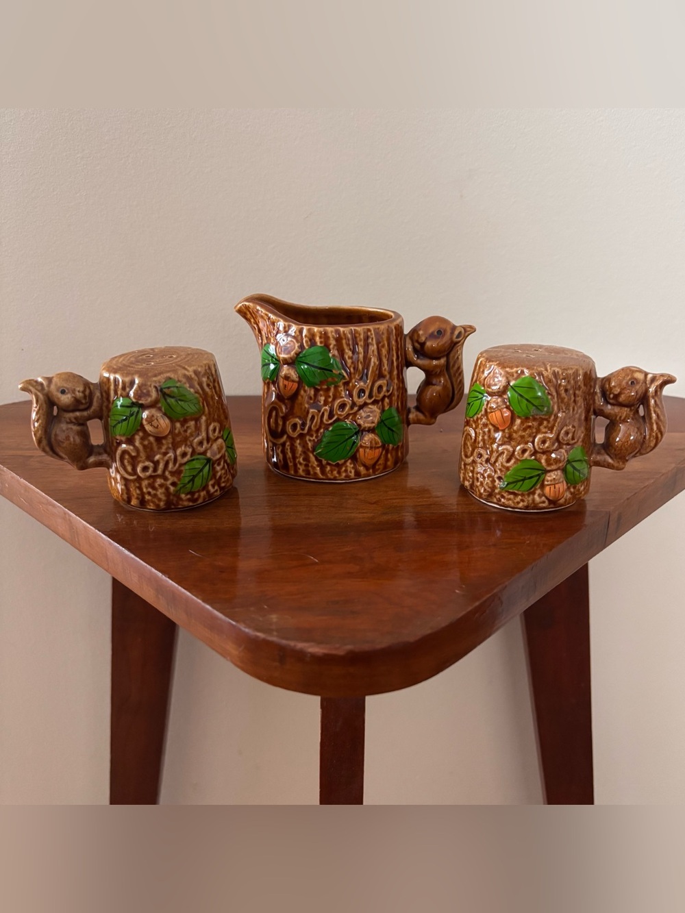 Vintage Squirrel Creamer, S & P Shakers